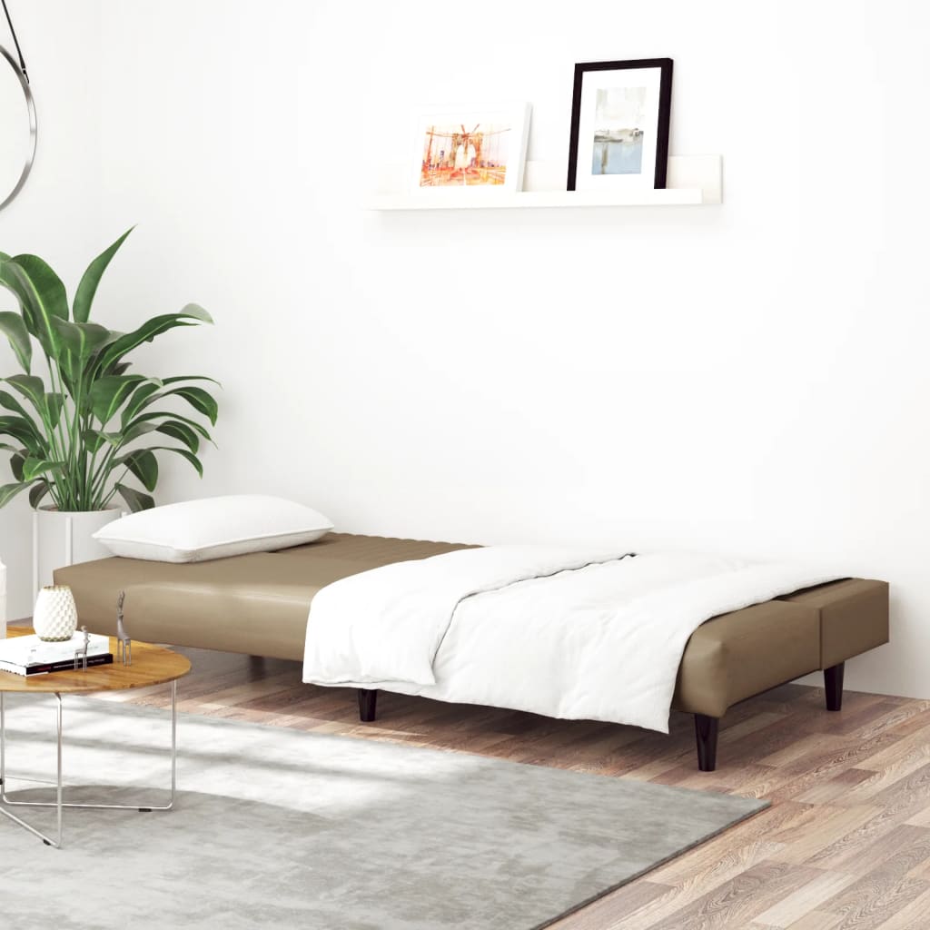 vidaXL 2-osobowa sofa, cappuccino, sztuczna skóra