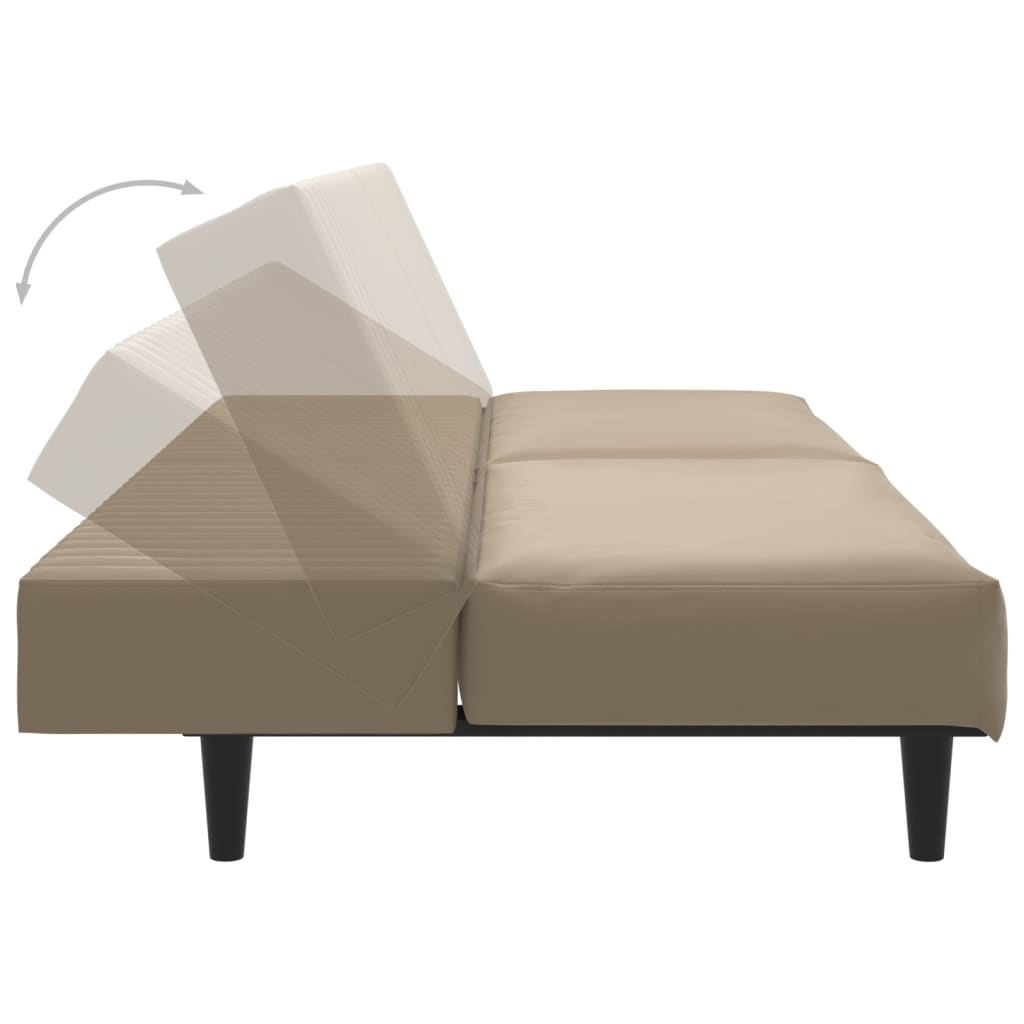 vidaXL 2-osobowa sofa, cappuccino, sztuczna skóra