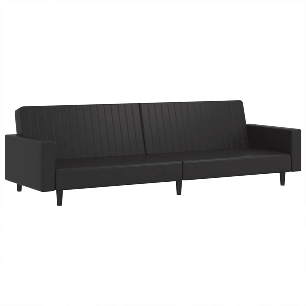 vidaXL 2-osobowa sofa, czarna, sztuczna skóra