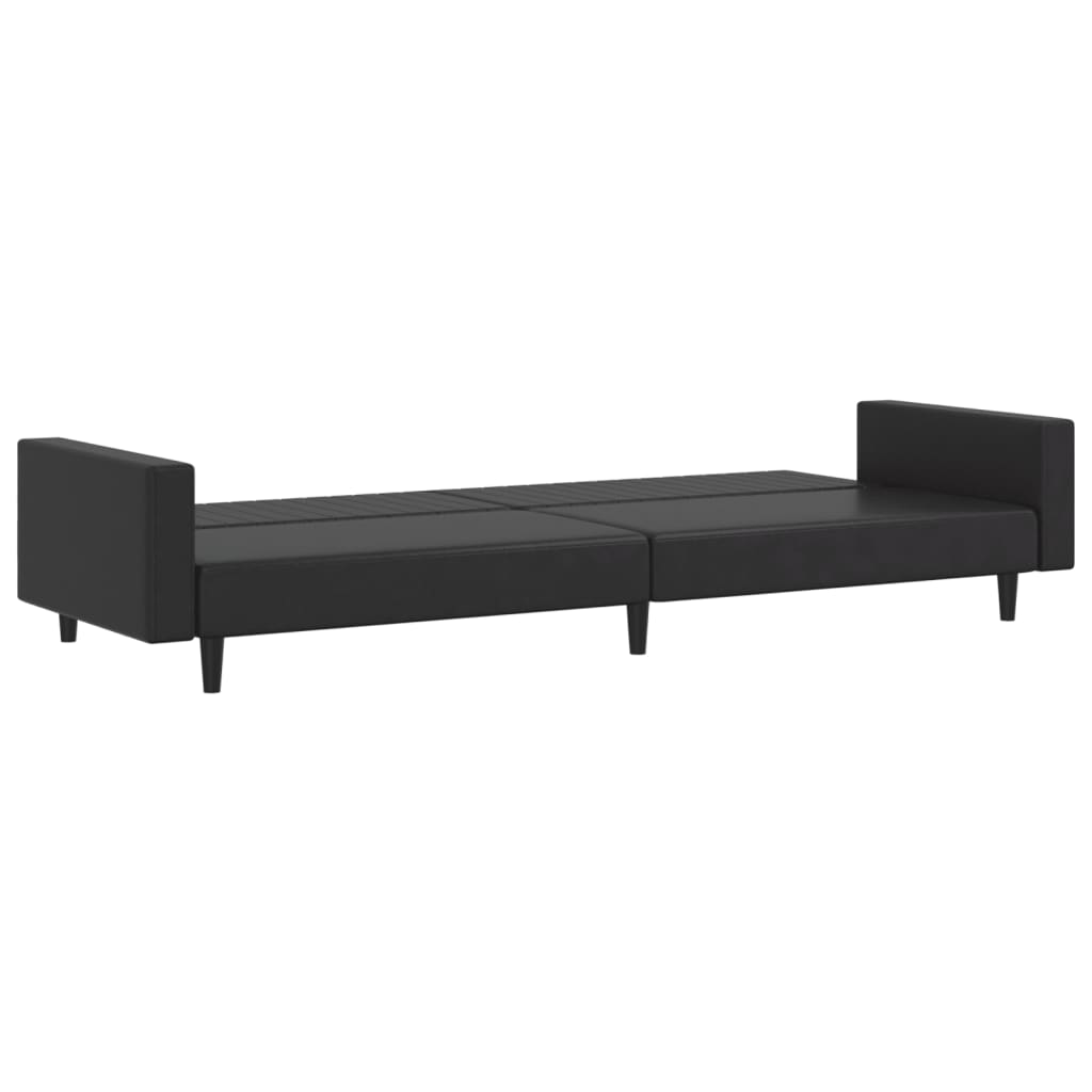 vidaXL 2-osobowa sofa, czarna, sztuczna skóra