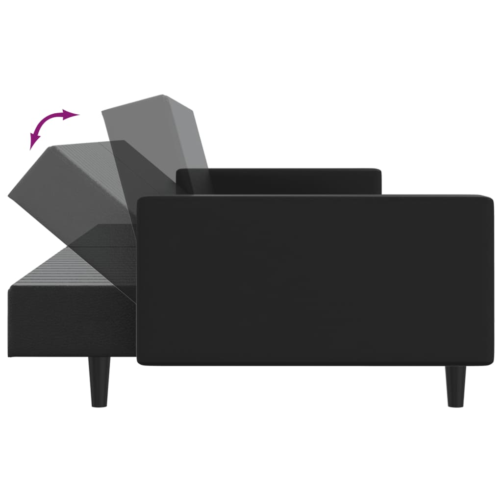 vidaXL 2-osobowa sofa, czarna, sztuczna skóra
