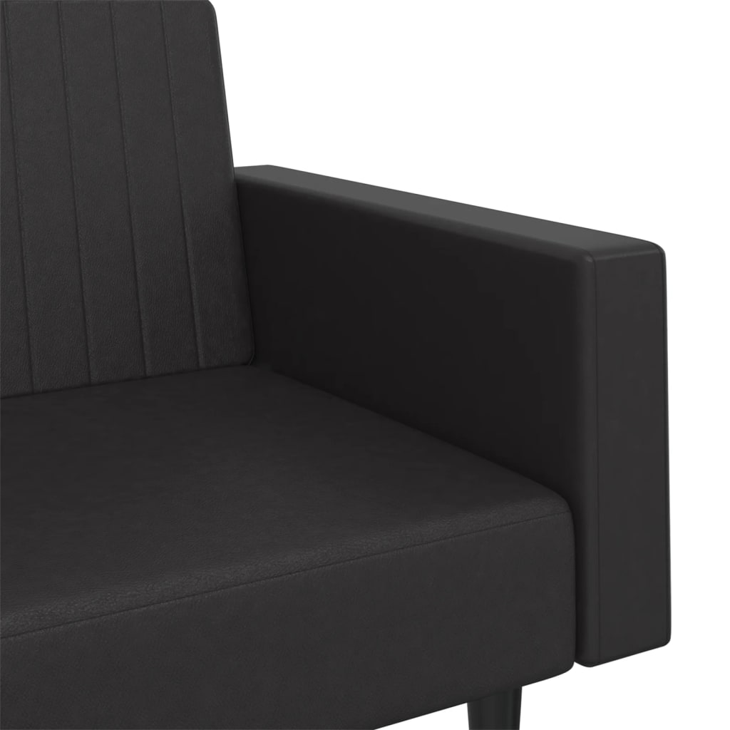 vidaXL 2-osobowa sofa, czarna, sztuczna skóra
