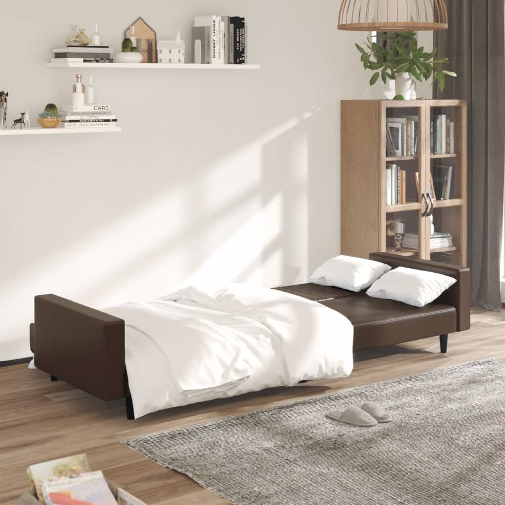 vidaXL 2-osobowa sofa, brązowa, sztuczna skóra