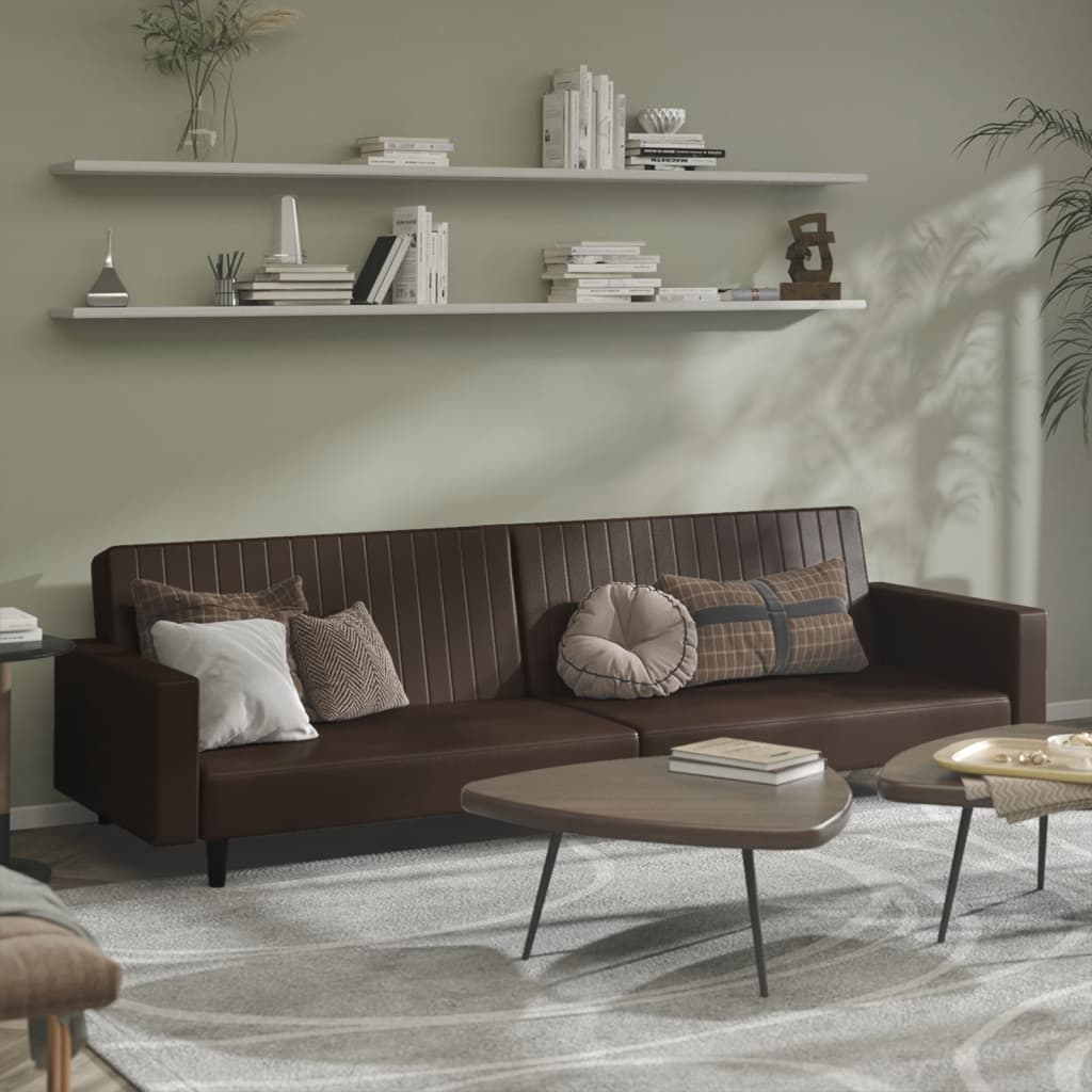 vidaXL 2-osobowa sofa, brązowa, sztuczna skóra