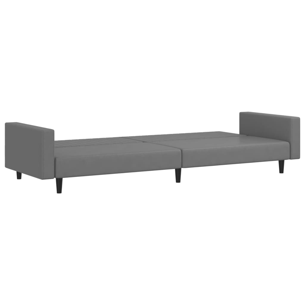 vidaXL 2-osobowa sofa, szara, sztuczna skóra