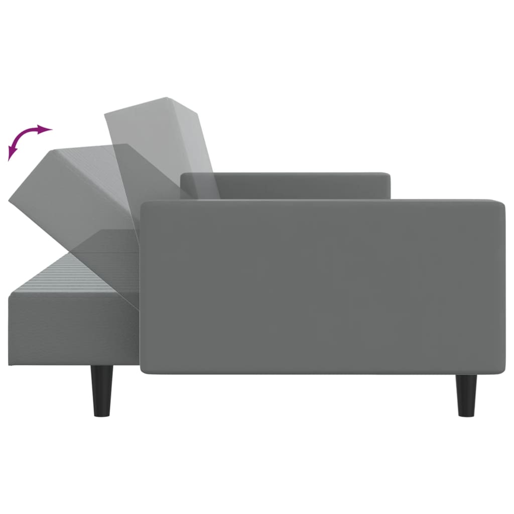 vidaXL 2-osobowa sofa, szara, sztuczna skóra