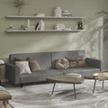 vidaXL 2-osobowa sofa, szara, sztuczna skóra