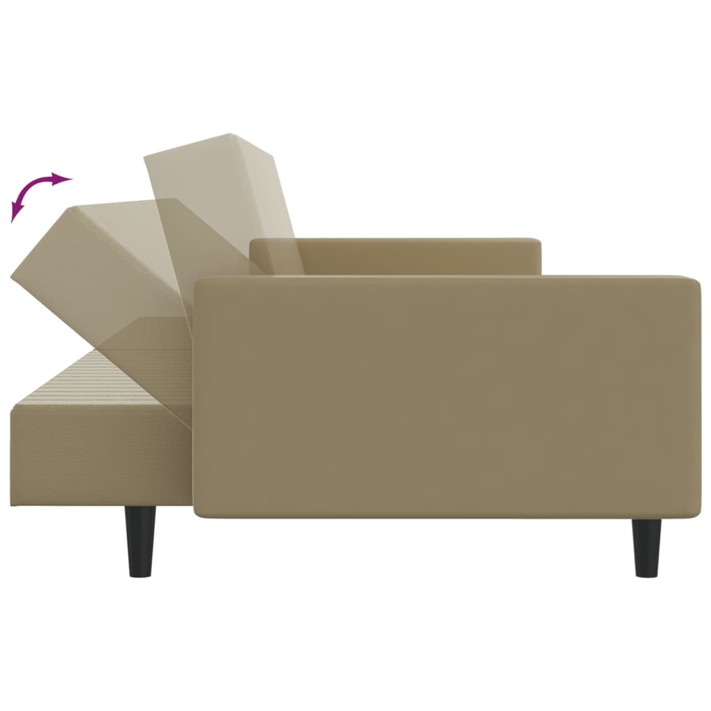 vidaXL 2-osobowa sofa, cappuccino, sztuczna skóra