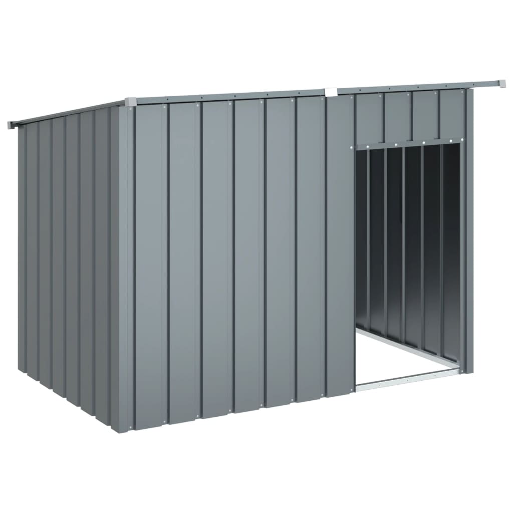 vidaXL Buda dla psa, z dachem, antracytowa, 153x91x110 cm, stal