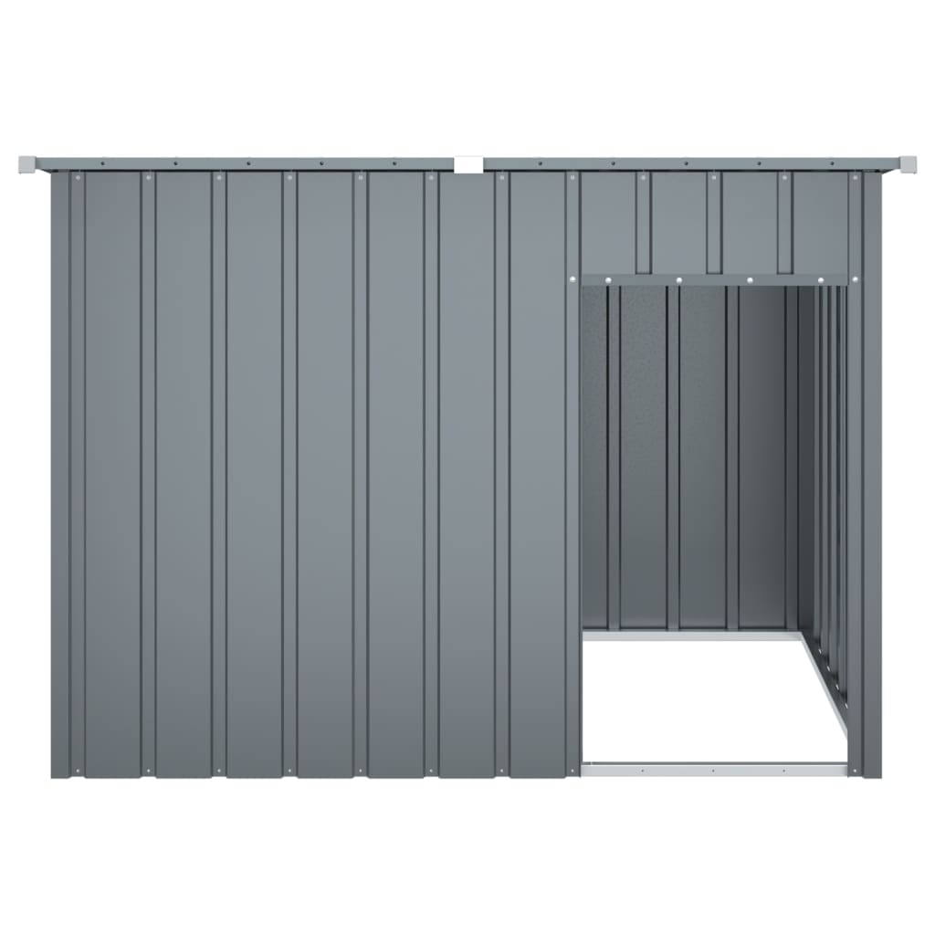 vidaXL Buda dla psa, z dachem, antracytowa, 153x91x110 cm, stal