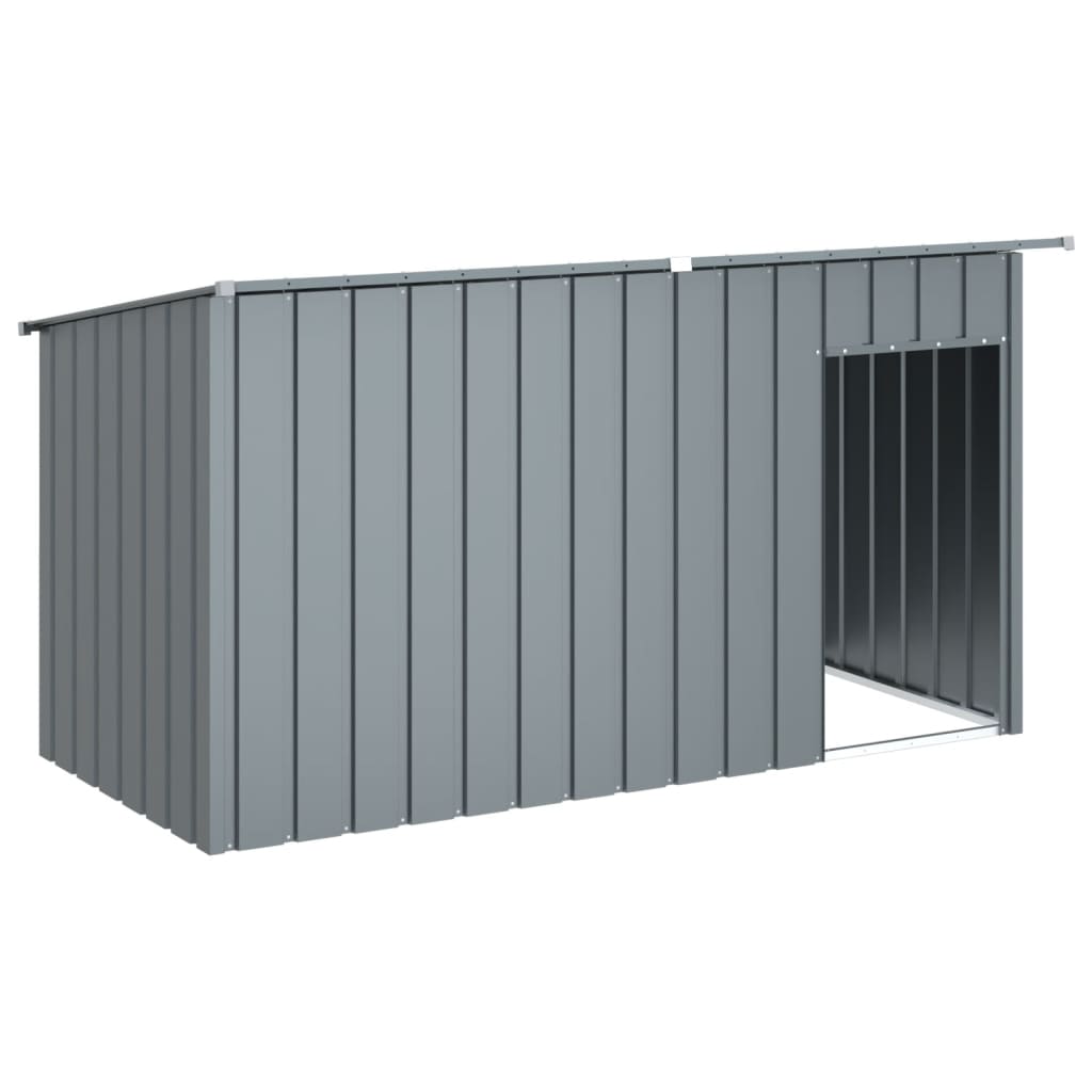 vidaXL Buda dla psa, z dachem, antracytowa, 196x91x110 cm, stal