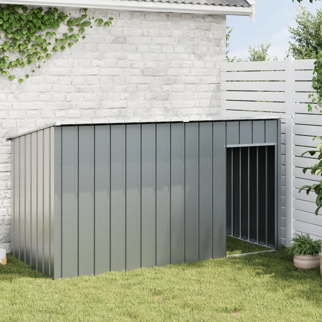 vidaXL Buda dla psa, z dachem, antracytowa, 196x91x110 cm, stal
