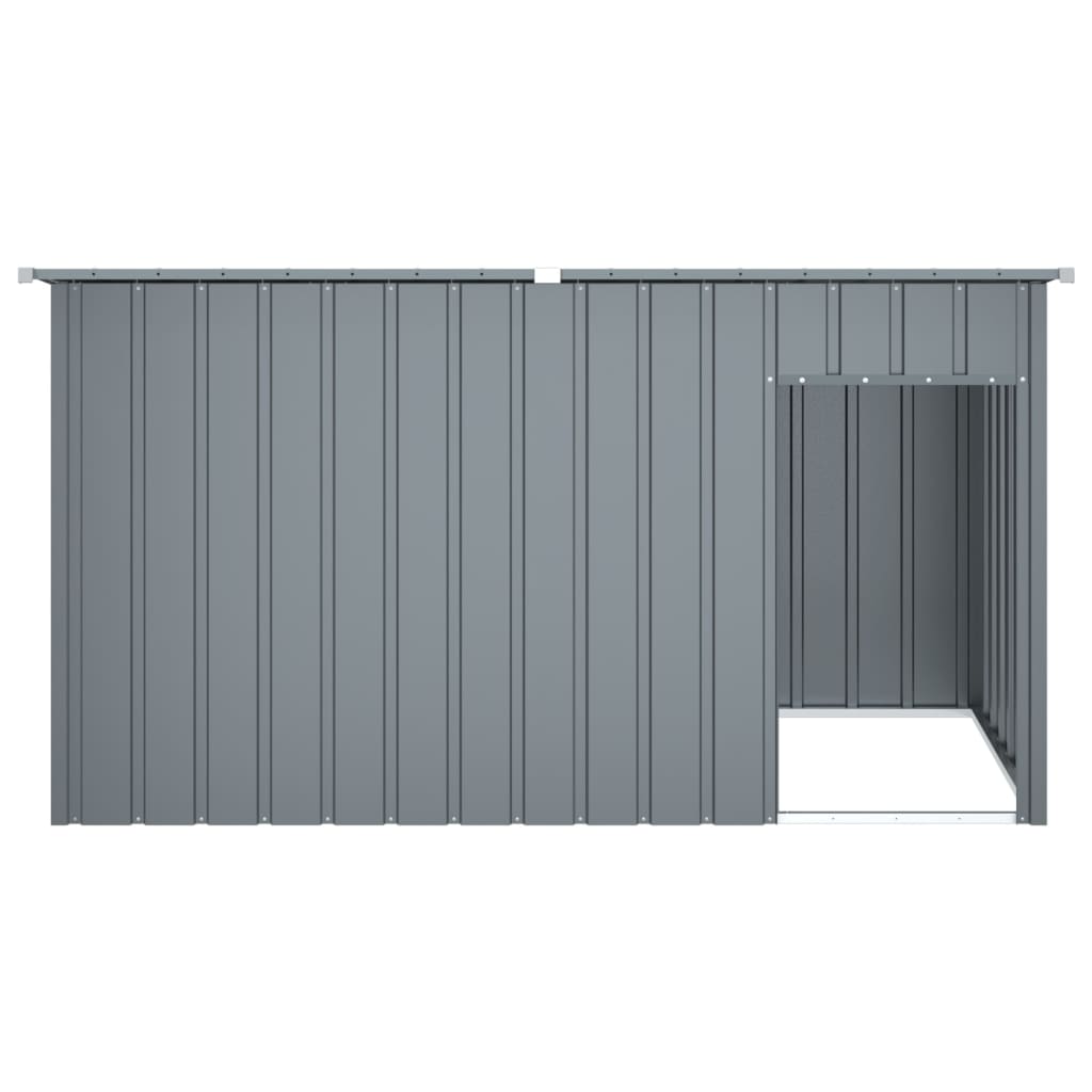 vidaXL Buda dla psa, z dachem, antracytowa, 196x91x110 cm, stal