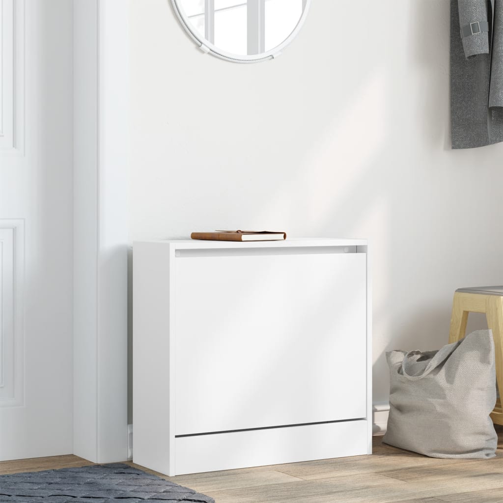 vidaXL Szafka na buty, biała, 60x21x57 cm, materiał drewnopochodny