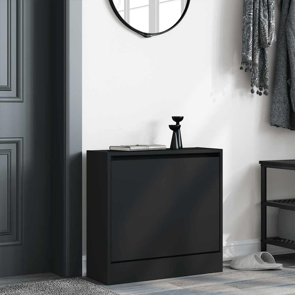 vidaXL Szafka na buty, czarna, 60x21x57 cm, materiał drewnopochodny
