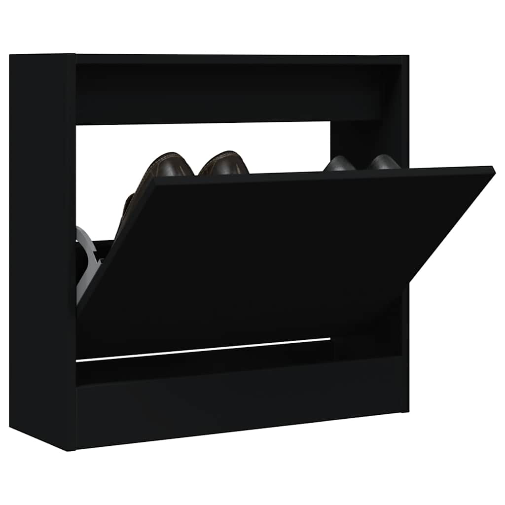 vidaXL Szafka na buty, czarna, 60x21x57 cm, materiał drewnopochodny