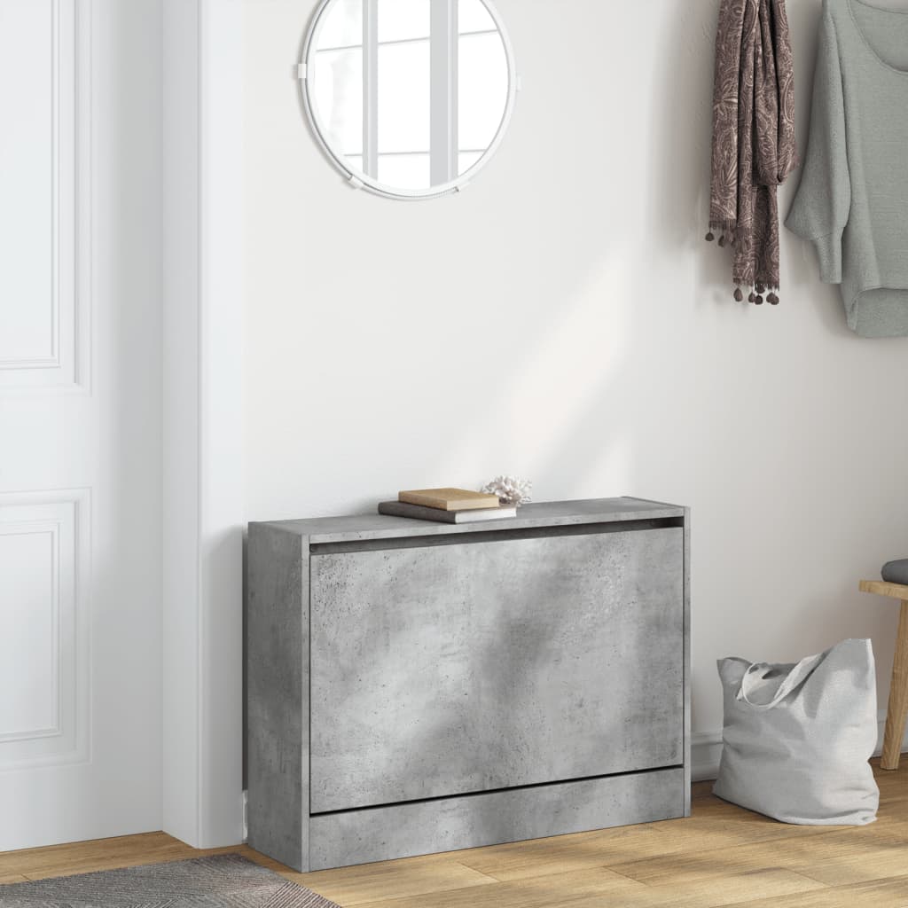 vidaXL Szafka na buty, szarość betonu, 80x21x57 cm