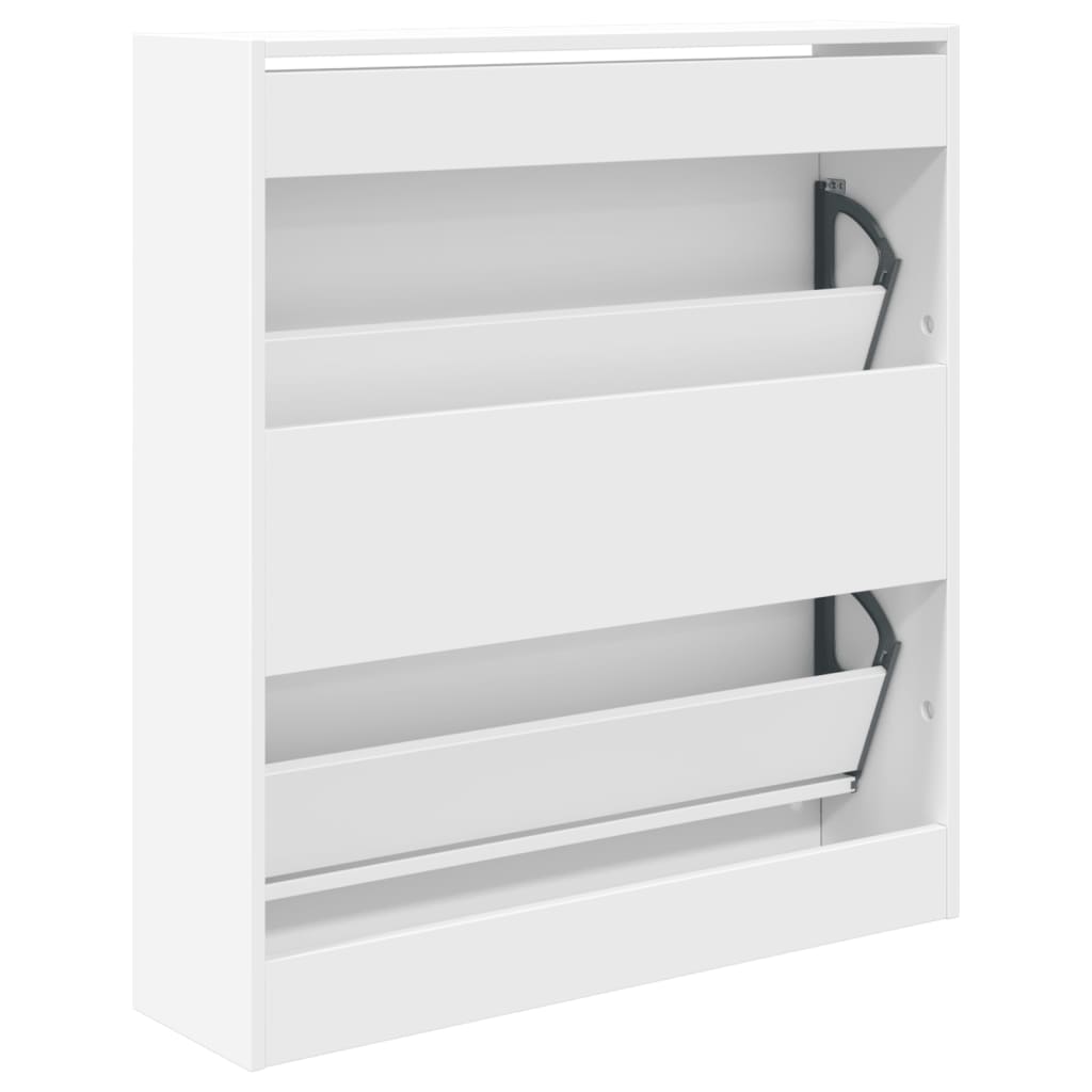 vidaXL Szafka na buty, biała, 80x21x87,5 cm, materiał drewnopochodny