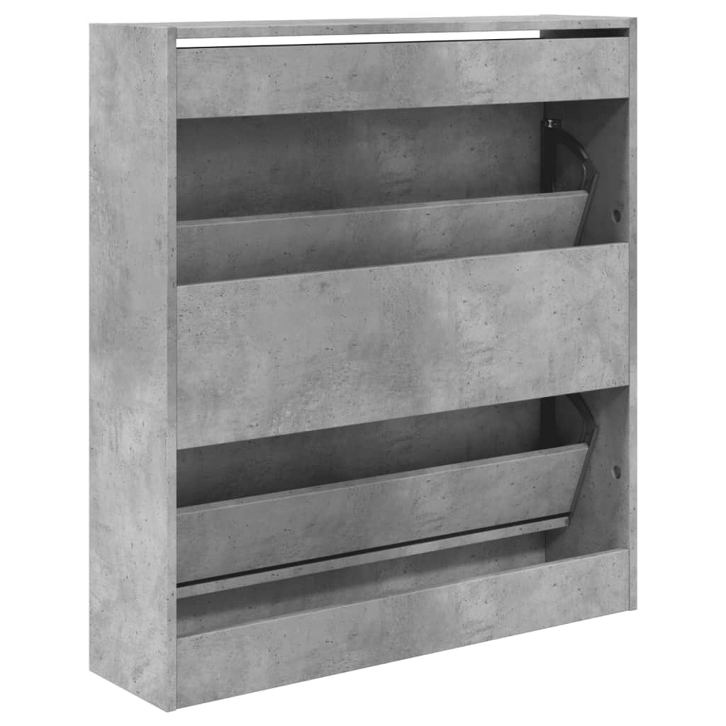 vidaXL Szafka na buty, szarość betonu, 80x21x87,5 cm
