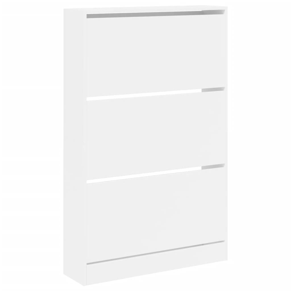 vidaXL Szafka na buty, biała, 80x21x125,5 cm, materiał drewnopochodny
