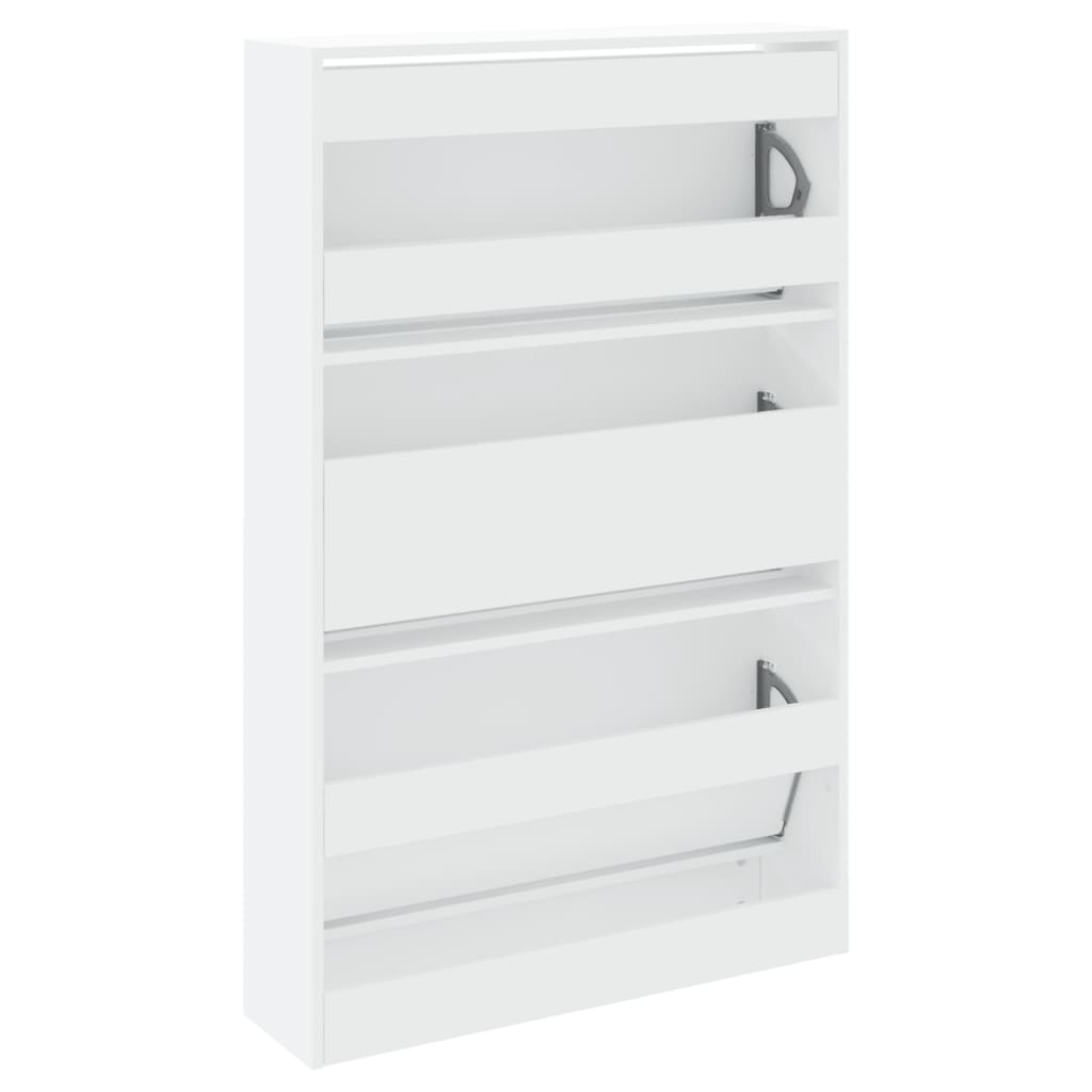 vidaXL Szafka na buty, biała, 80x21x125,5 cm, materiał drewnopochodny