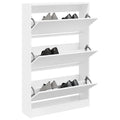 vidaXL Szafka na buty, biała, 80x21x125,5 cm, materiał drewnopochodny