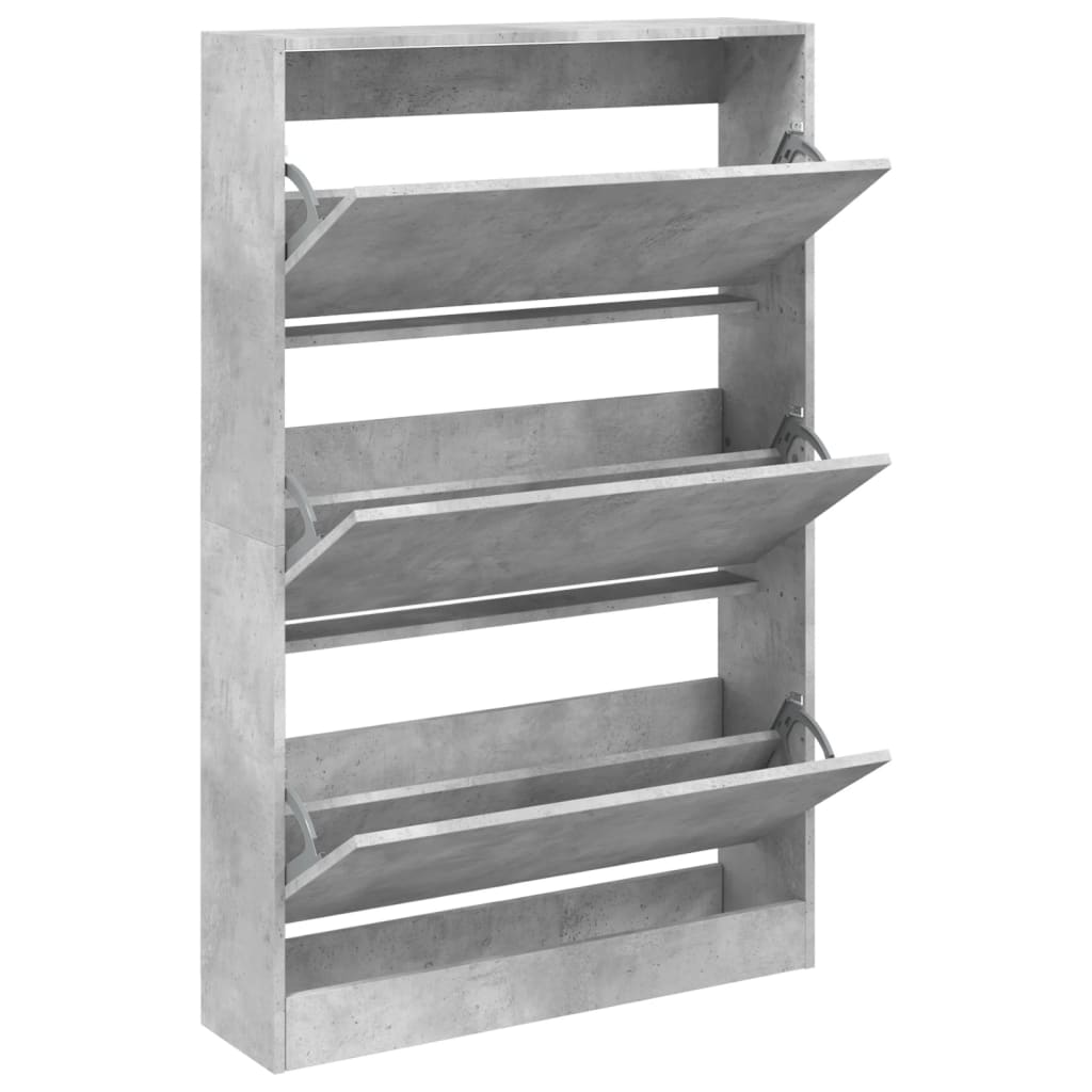 vidaXL Szafka na buty, szarość betonu, 80x21x125,5 cm