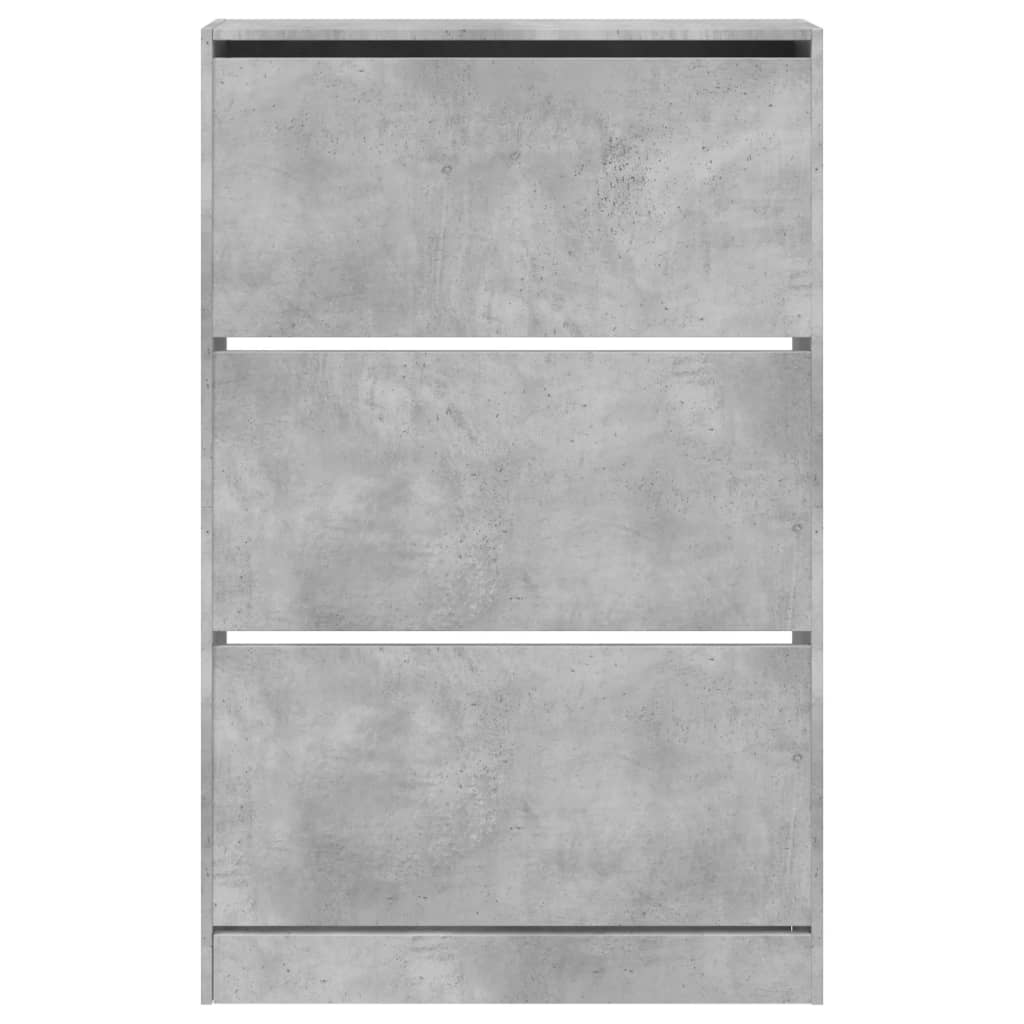 vidaXL Szafka na buty, szarość betonu, 80x21x125,5 cm