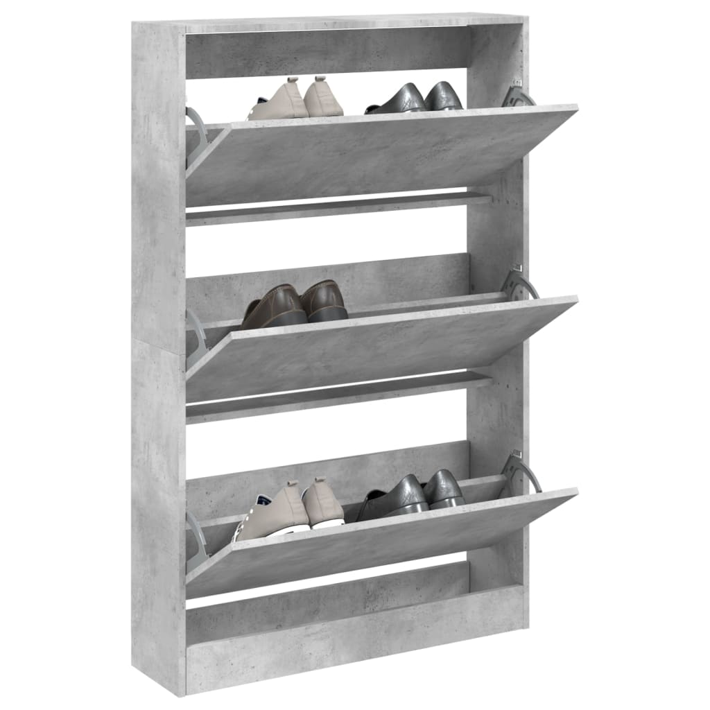 vidaXL Szafka na buty, szarość betonu, 80x21x125,5 cm