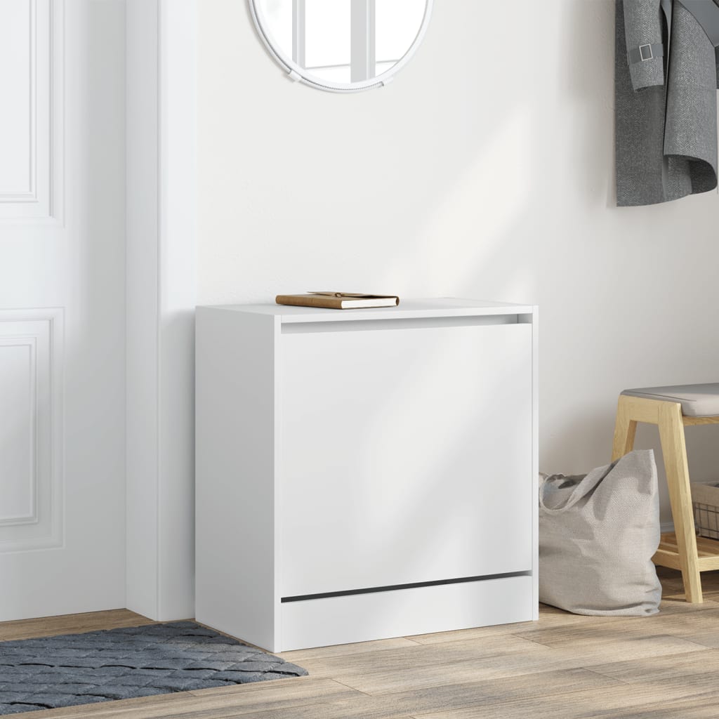vidaXL Szafka na buty, biała, 60x34x63,5 cm, materiał drewnopochodny