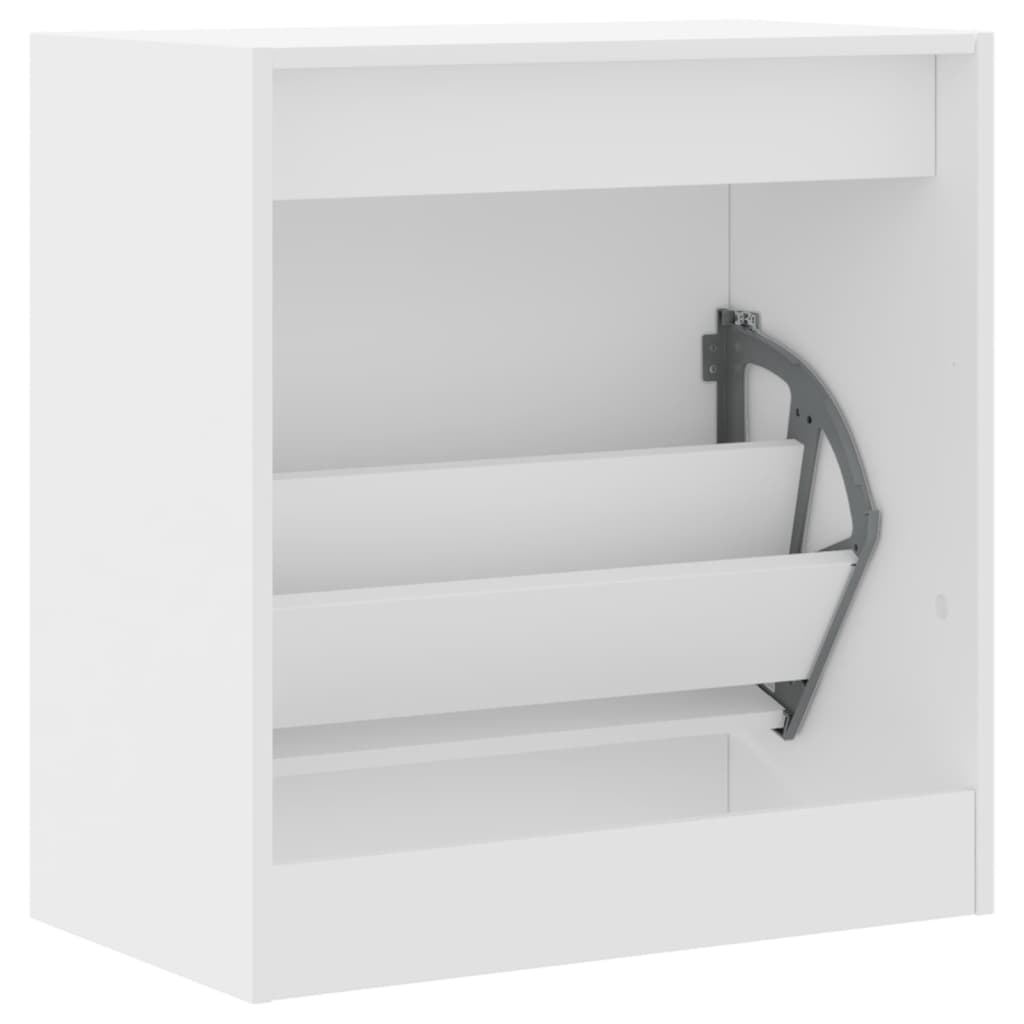 vidaXL Szafka na buty, biała, 60x34x63,5 cm, materiał drewnopochodny