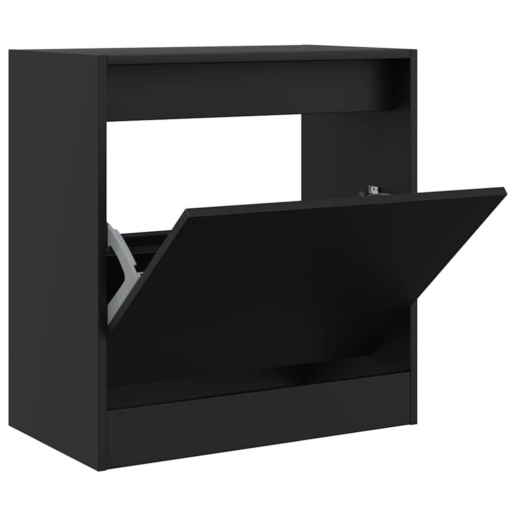 vidaXL Szafka na buty, czarna, 60x34x63,5 cm, materiał drewnopochodny