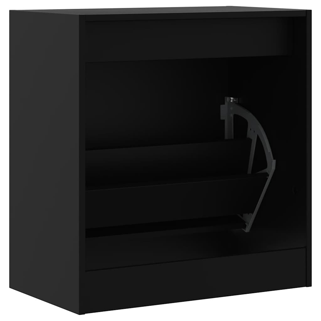 vidaXL Szafka na buty, czarna, 60x34x63,5 cm, materiał drewnopochodny