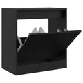 vidaXL Szafka na buty, czarna, 60x34x63,5 cm, materiał drewnopochodny