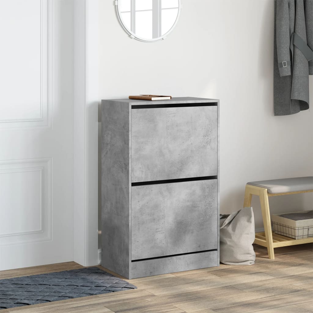 vidaXL Szafka na buty, szarość betonu, 60x34x96,5 cm