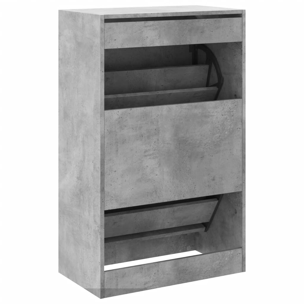 vidaXL Szafka na buty, szarość betonu, 60x34x96,5 cm