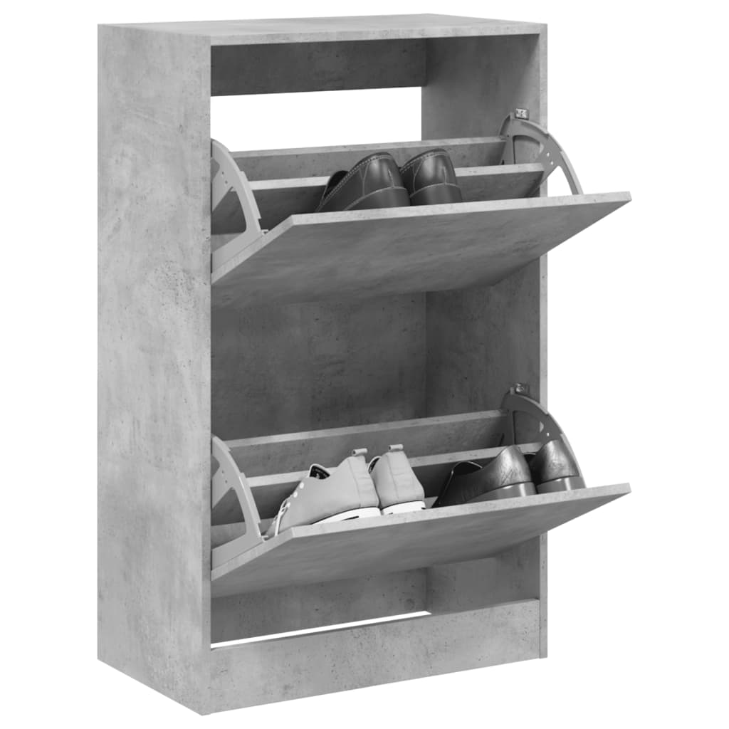 vidaXL Szafka na buty, szarość betonu, 60x34x96,5 cm