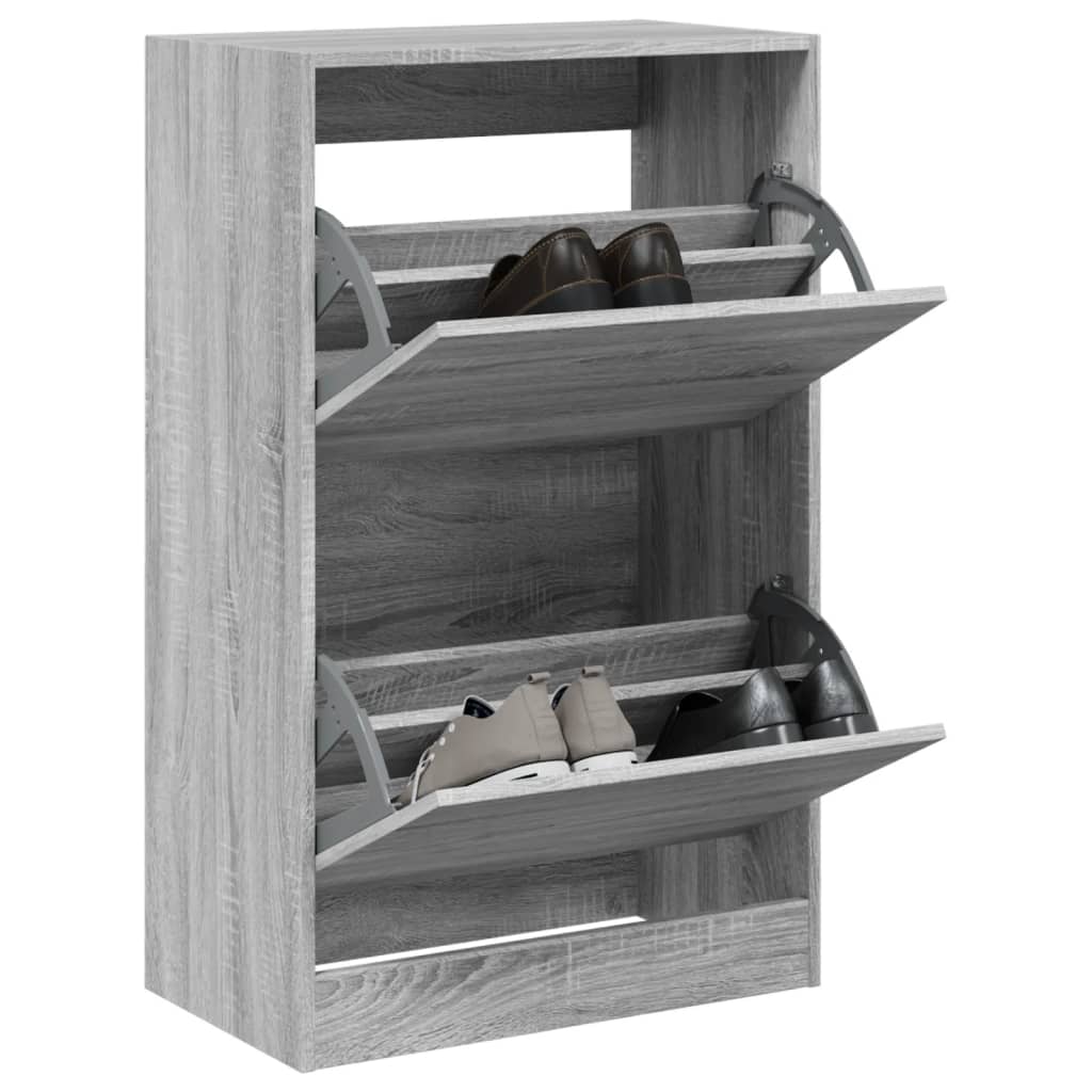 vidaXL Szafka na buty, szary dąb sonoma, 60x34x96,5 cm