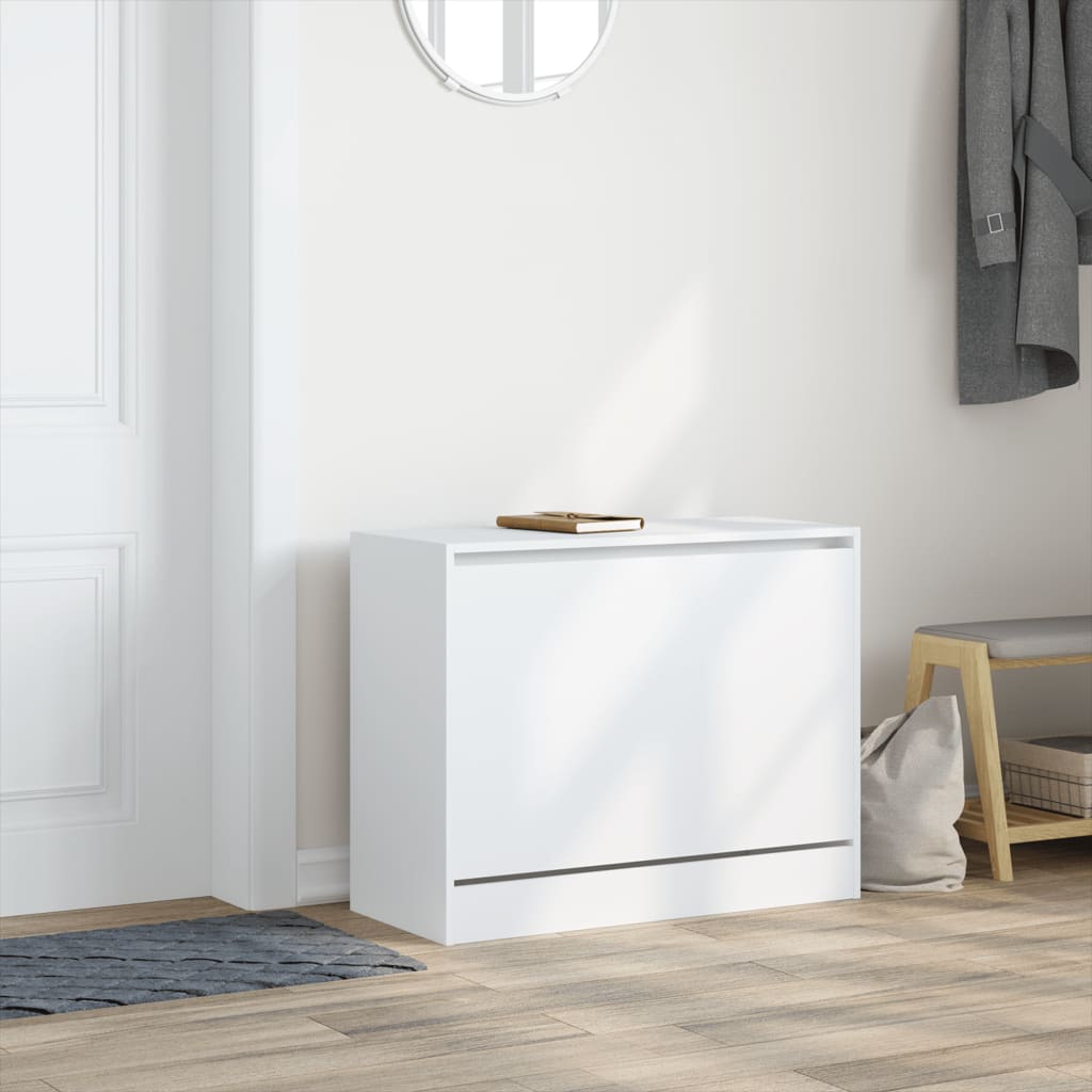 vidaXL Szafka na buty, biała, 80x34x63 cm, materiał drewnopochodny