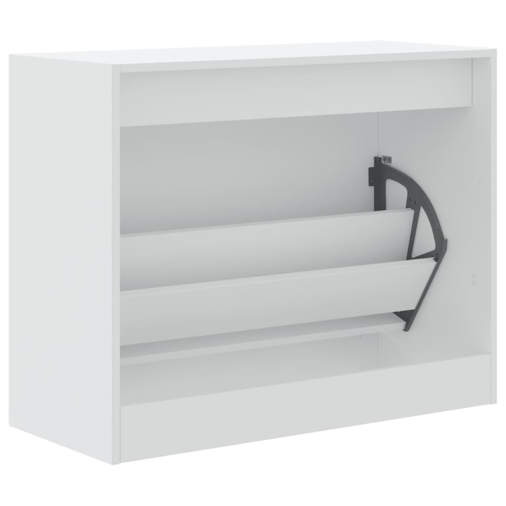 vidaXL Szafka na buty, biała, 80x34x63 cm, materiał drewnopochodny