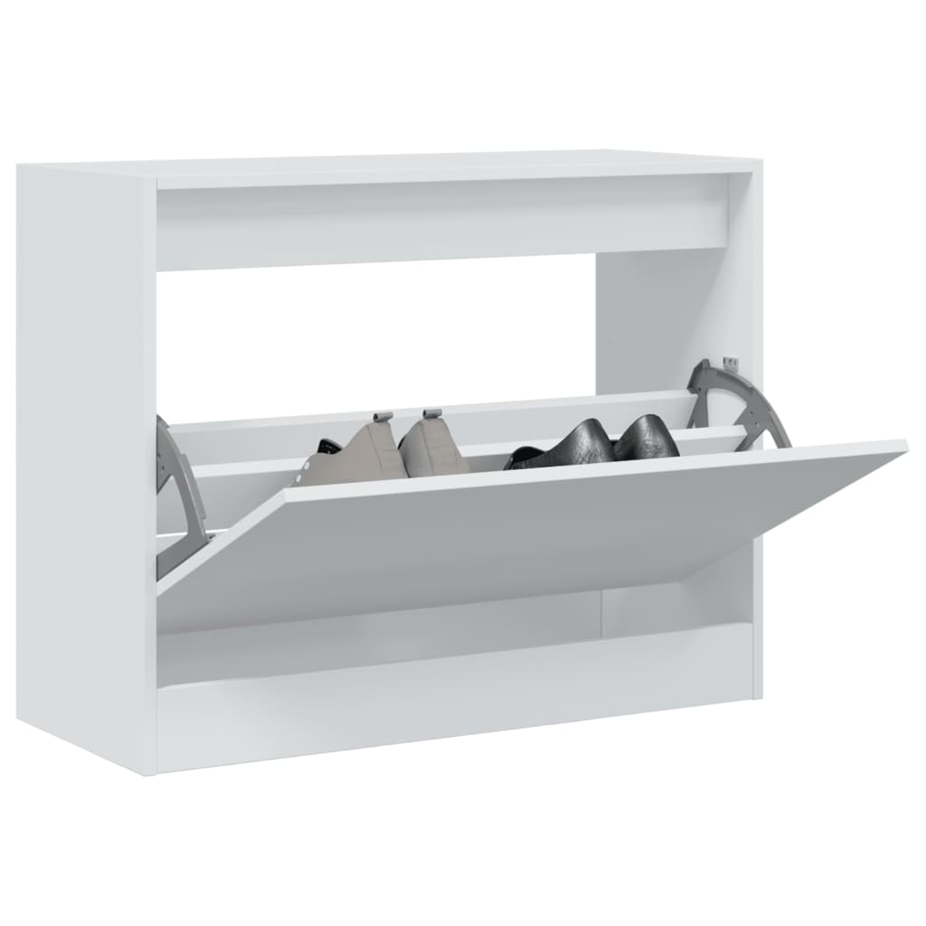 vidaXL Szafka na buty, biała, 80x34x63 cm, materiał drewnopochodny