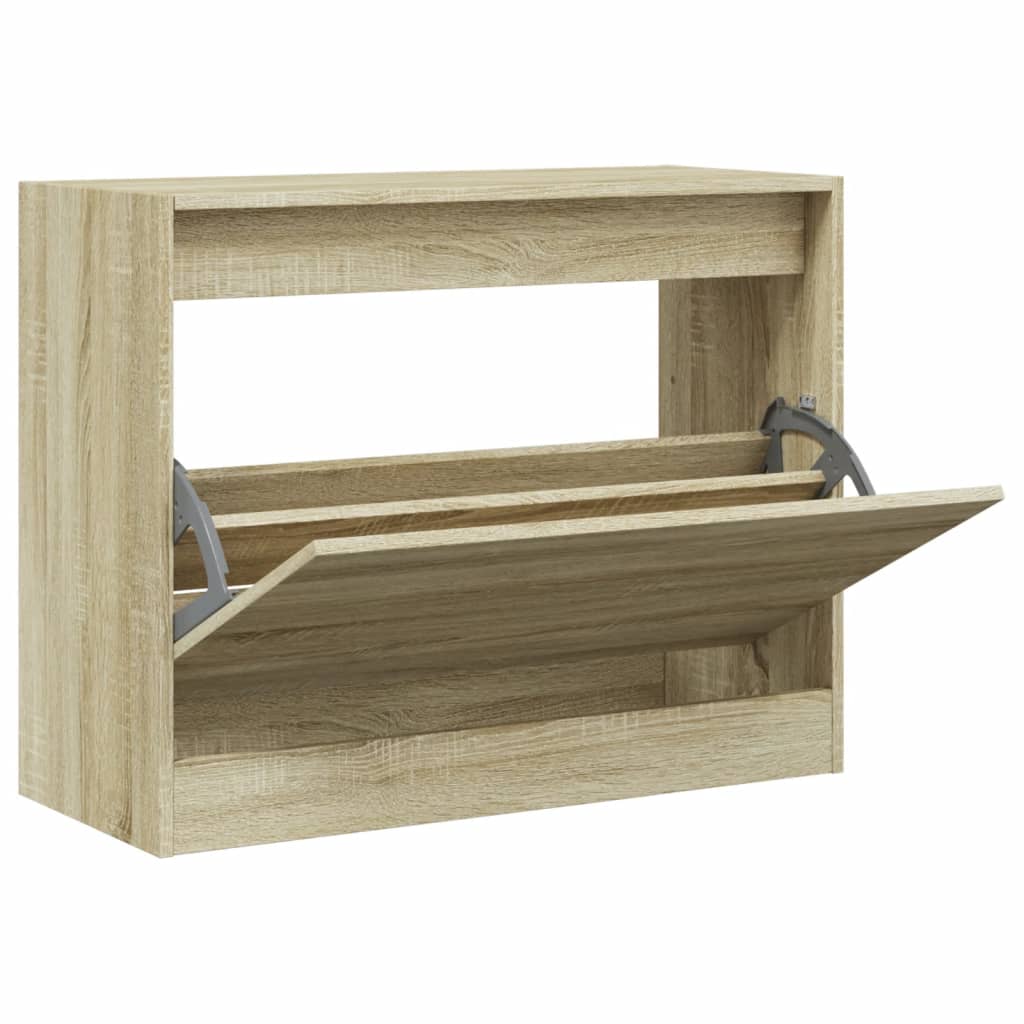 vidaXL Szafka na buty, dąb sonoma 80x34x63 cm, materiał drewnopochodny