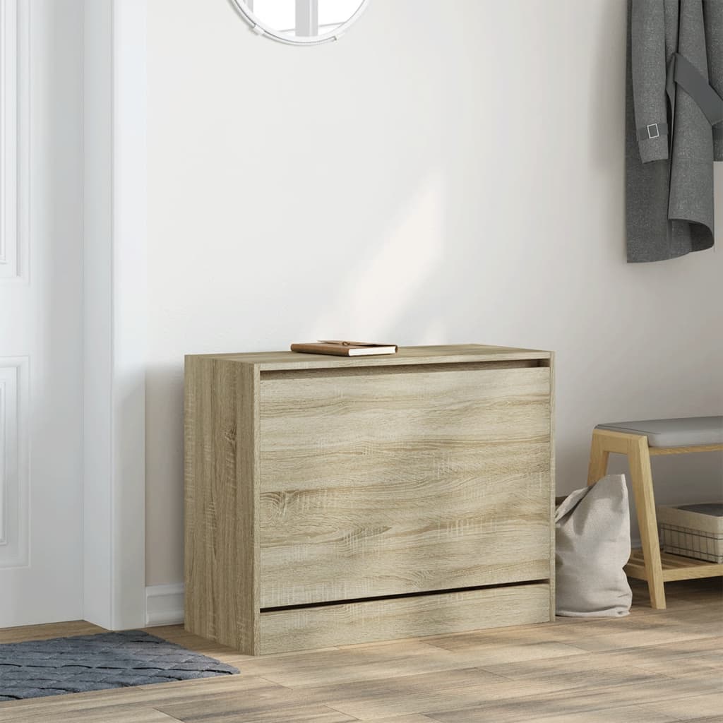 vidaXL Szafka na buty, dąb sonoma 80x34x63 cm, materiał drewnopochodny