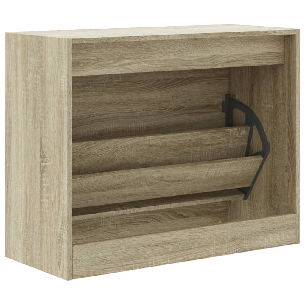 vidaXL Szafka na buty, dąb sonoma 80x34x63 cm, materiał drewnopochodny