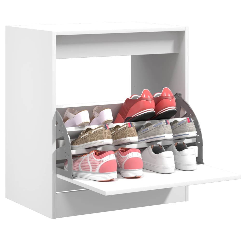 vidaXL Szafka na buty, biała, 60x42x69 cm, materiał drewnopochodny