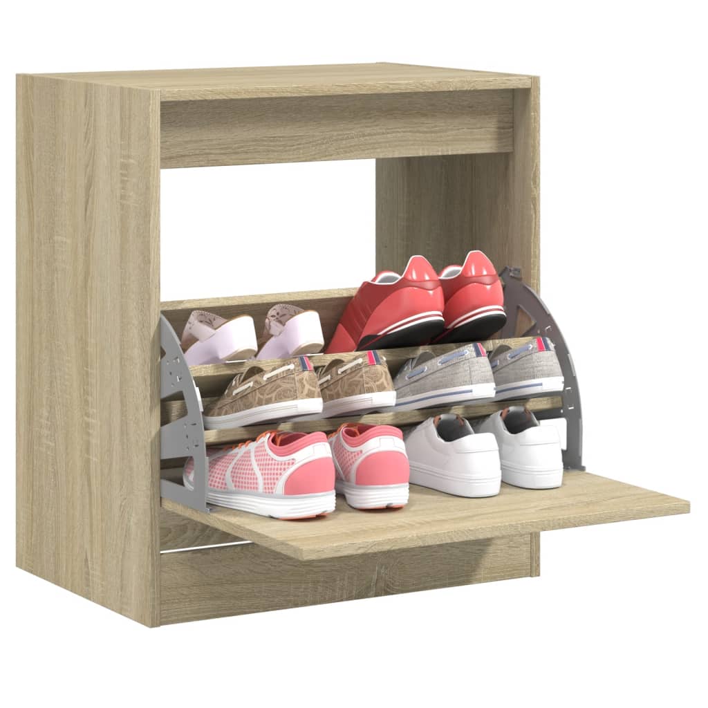 vidaXL Szafka na buty, dąb sonoma, 60x42x69cm, materiał drewnopochodny