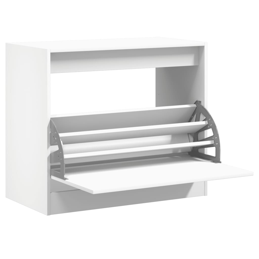 vidaXL Szafka na buty, biała, 80x42x69 cm, materiał drewnopochodny