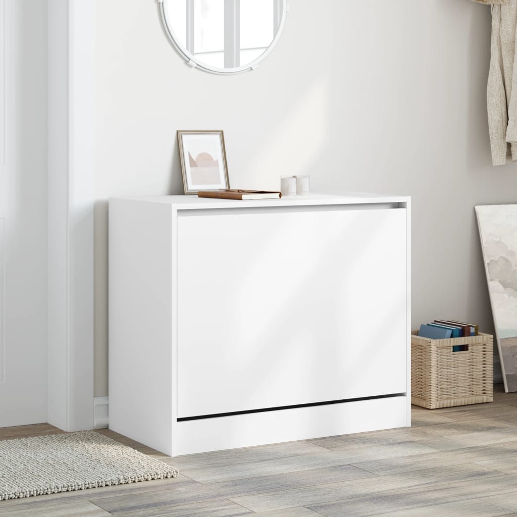 vidaXL Szafka na buty, biała, 80x42x69 cm, materiał drewnopochodny