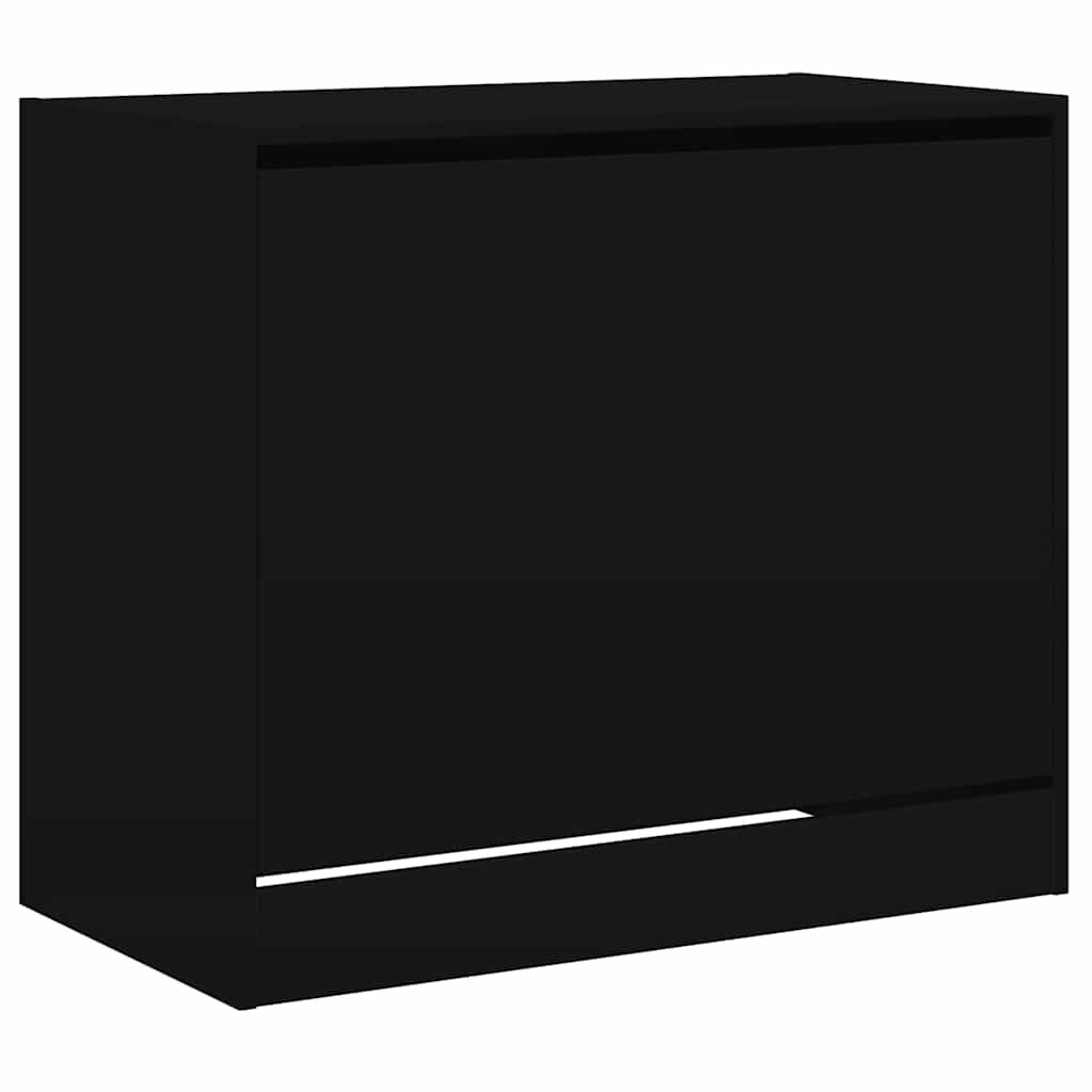 vidaXL Szafka na buty, czarna, 80x42x69 cm, materiał drewnopochodny