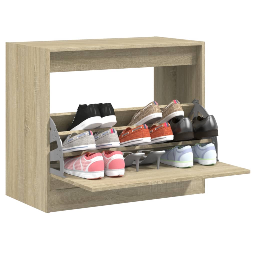 vidaXL Szafka na buty, dąb sonoma 80x42x69 cm, materiał drewnopochodny